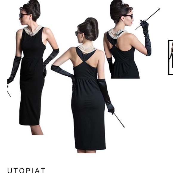 NWT BREAKFAST AT TIFFANYS AUDREY HEPBURN BLACK LBD - Picture 2 of 8